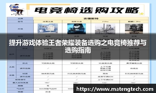 提升游戏体验王者荣耀装备选购之电竞椅推荐与选购指南